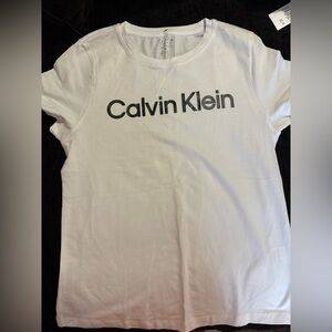 Calvin Klein White Tee with Black Logo